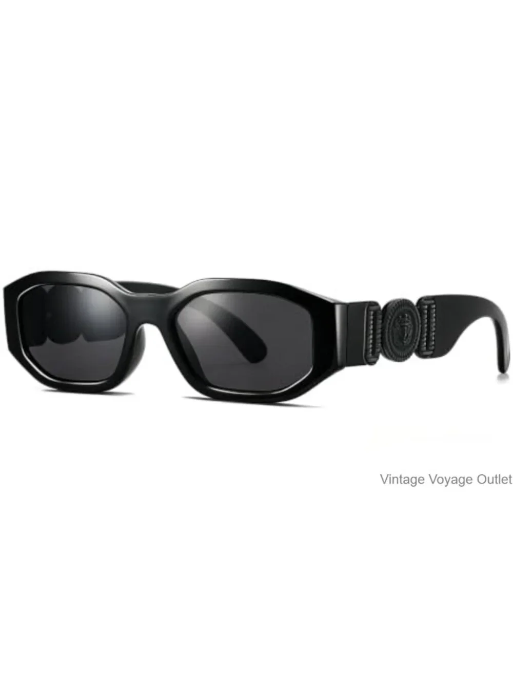 Retro 90s Rectangle Sunglasses for Women Men Thick Square UV400